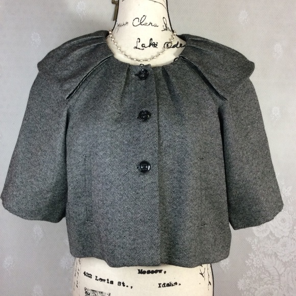 Twelfth St Black Ivory Tweed Crop Unique Blazer M - Picture 2 of 10